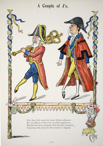 Una Coppia di J, illustrazione da The Struwwelpeter Alphabet, versi di Harold Begbie (1871-1929) da Francis Carruthers Gould